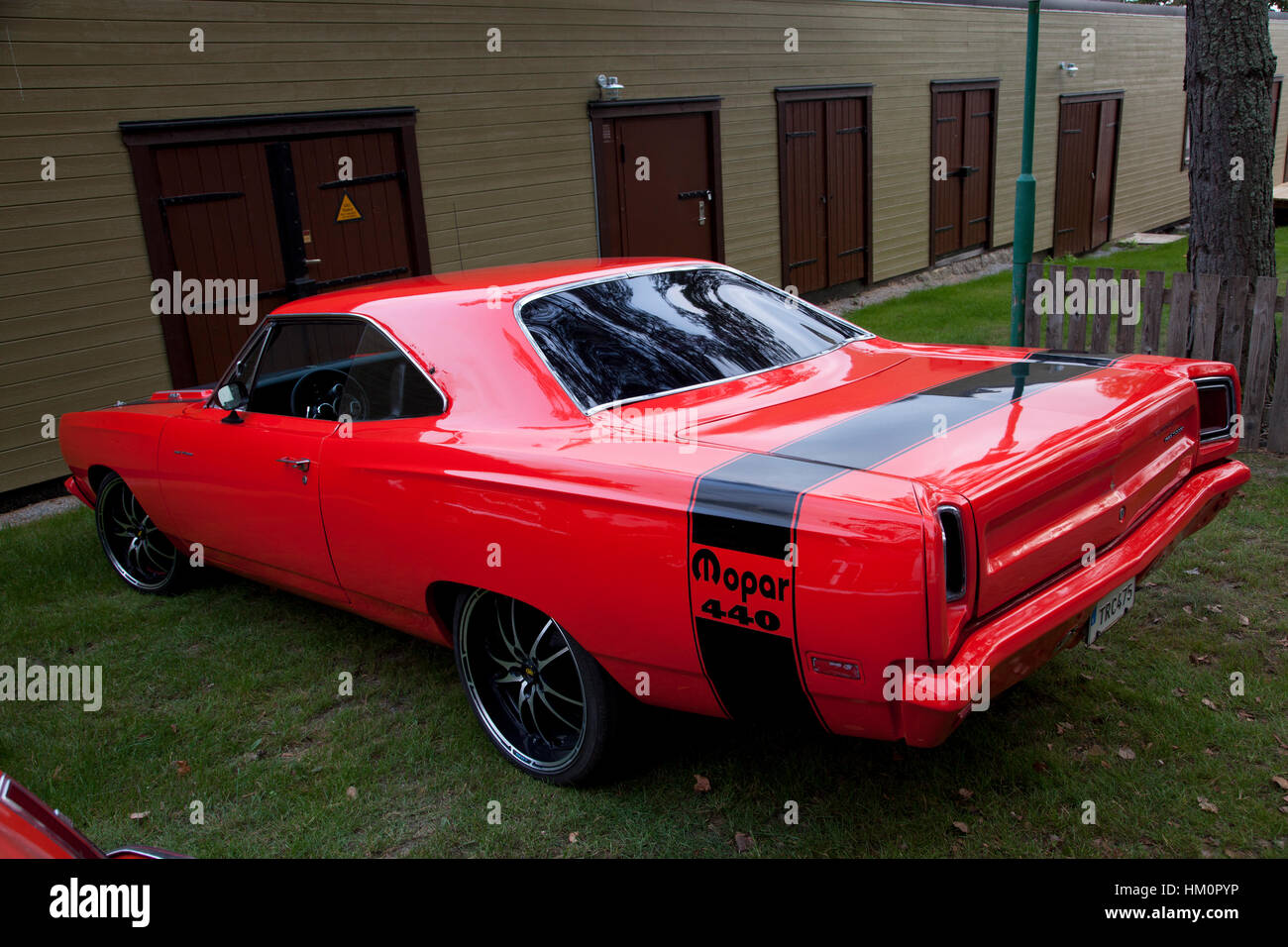 Auto treffen mit amerikanischen Muscle-Cars in Schweden Stockfoto