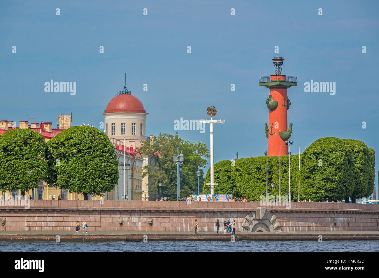 Rostral Spalte auf Vasilievsky Insel Sankt Petersburg Russland Stockfoto