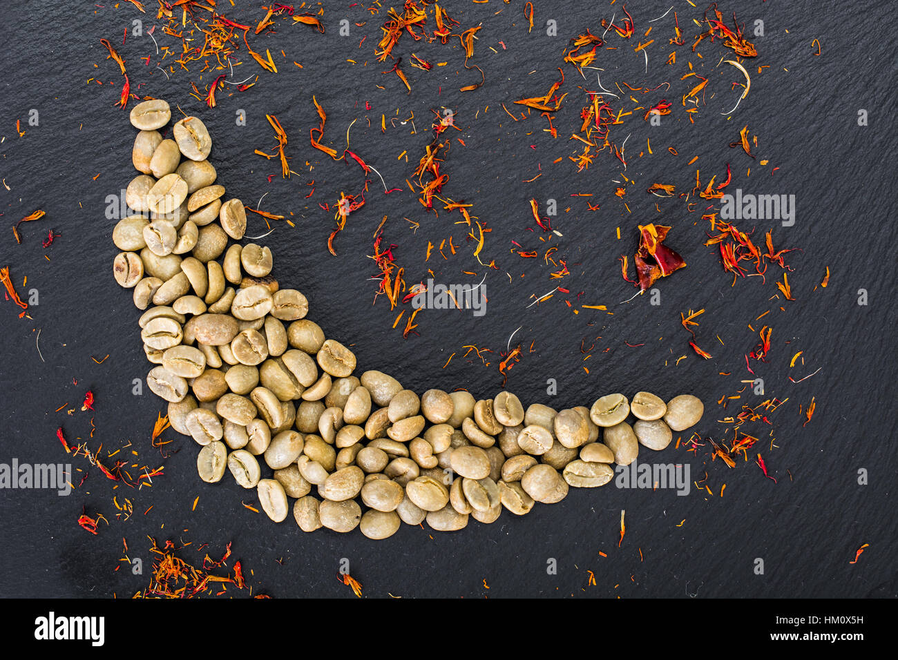 Grüne Kaffeebohnen Ramadan Stockfoto