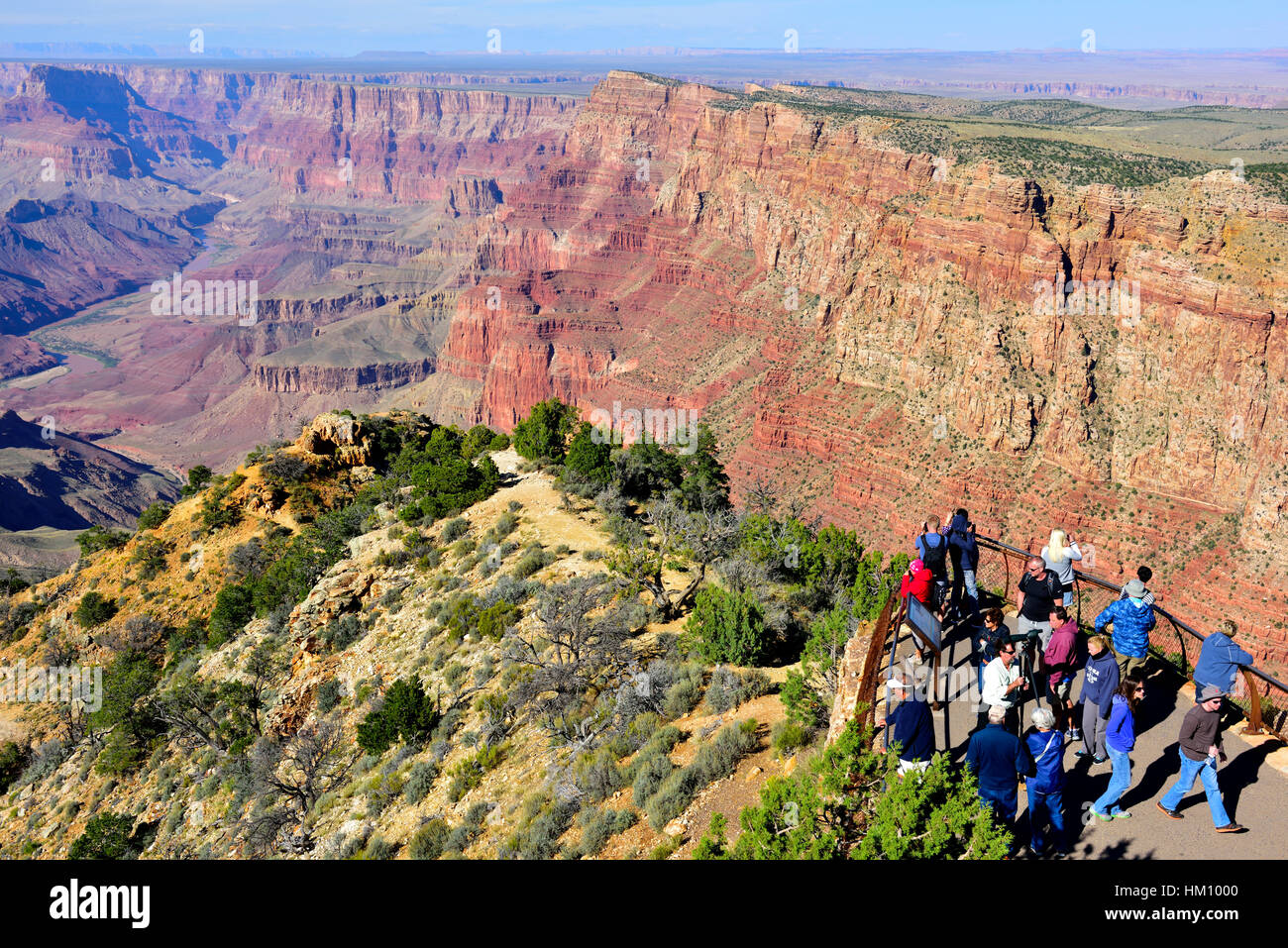 Grand Canyon National Park South Rim am Desert View Watchtower Besucher Sicht Stockfoto