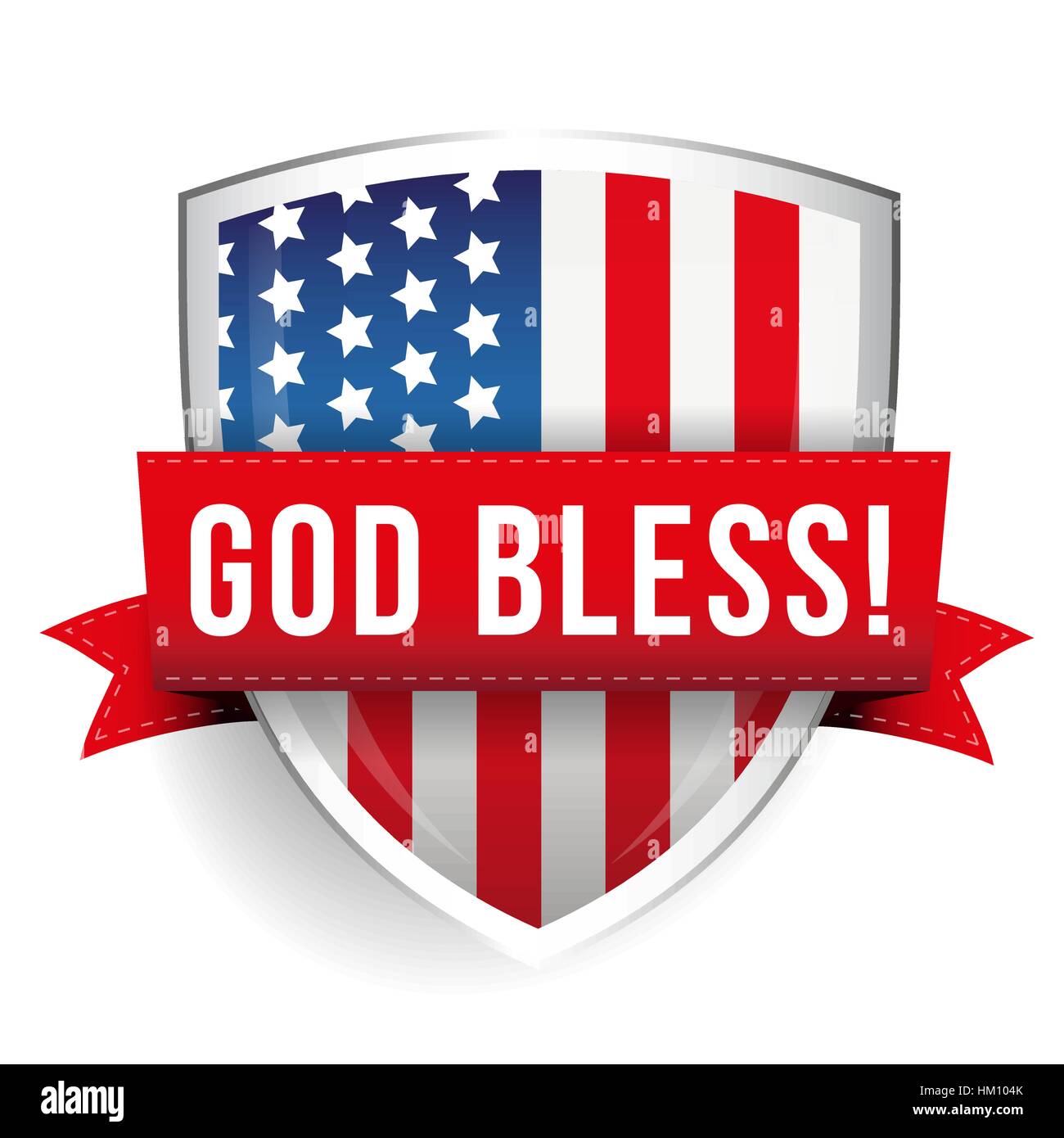 Gott segne Amerika Shiled mit USA-Flagge Stock Vektor