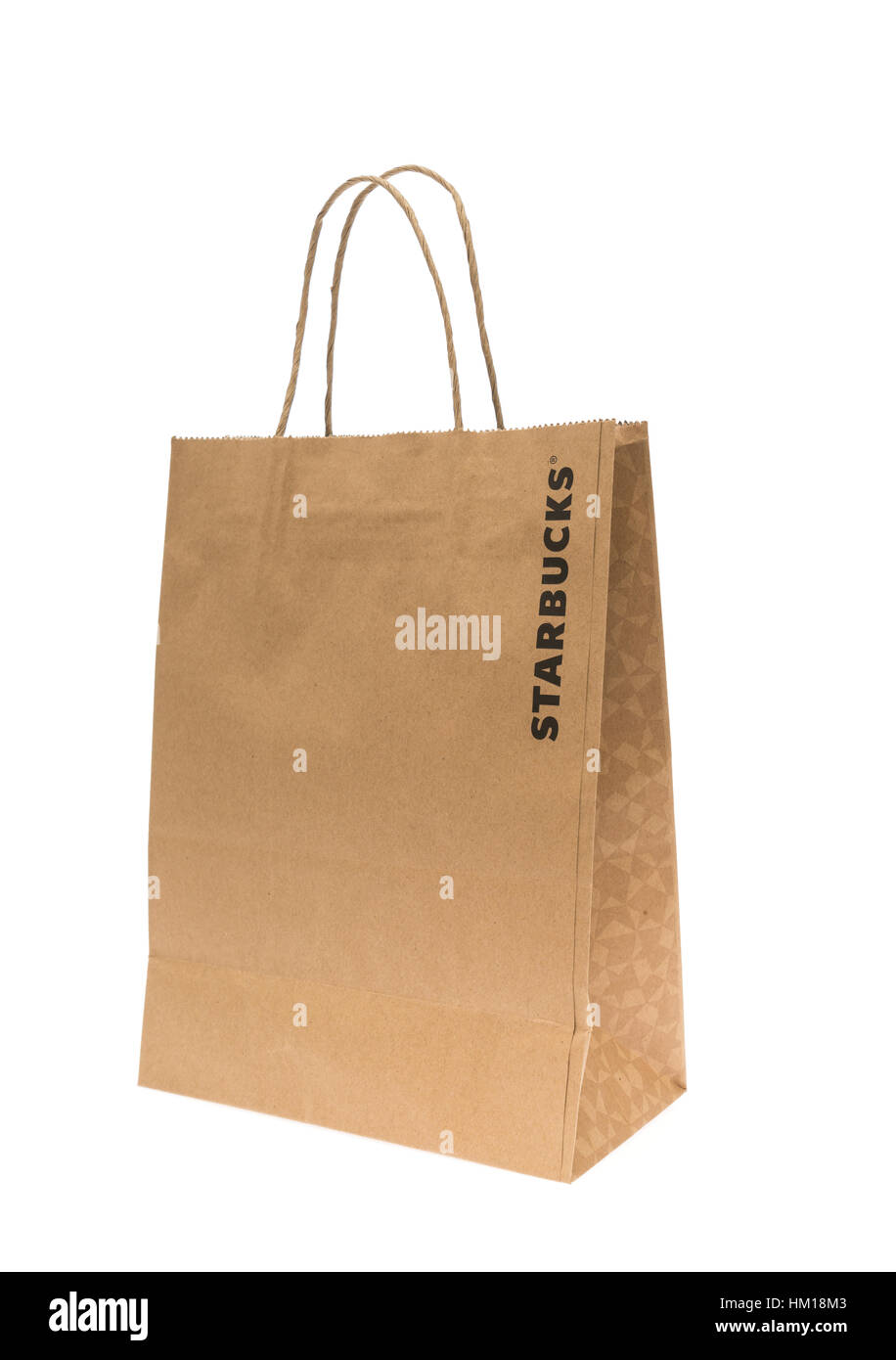 Loei, THAILAND - 23. September 2015: Papiertüte Starbuck Kaffee gemischt Getränke bei Loei, Thailand. Stockfoto