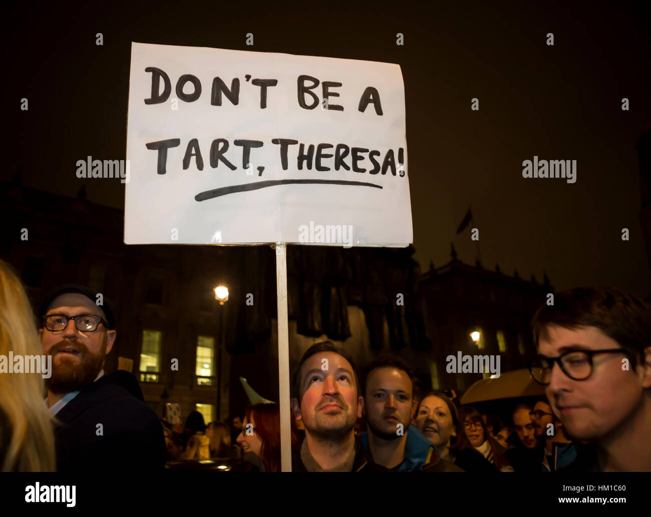 London, UK. 30. Januar 2017. Kundgebung gegen Trump in London für die Menschen, ihre Opposition zur Immigration US Präsident Donald Trump auszudrücken und Flüchtlingen verbietet. Bildnachweis: Jane Campbell/Alamy Live-Nachrichten Stockfoto