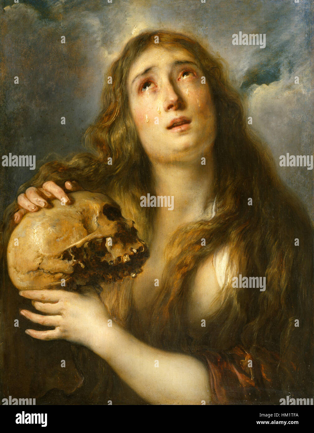 Jan Boeckhorsts „Maria Magdalena“ (Walters 37372) ist ein Ölgemälde aus dem Barock. Das Kunstwerk stellt Maria Magdalena in einem Moment der Nachsicht dar, charakteristisch für Boeckhorsts meisterhaften Umgang mit Licht und Schatten. Stockfoto