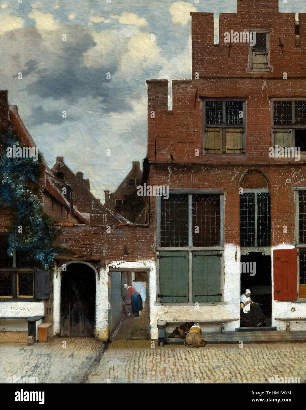 Blick auf Häuser in Delft, kleine Straße von Johannes Vermeer, ca. 1660, Rijksmuseum, Amsterdam, Niederlande, Europa Stockfoto