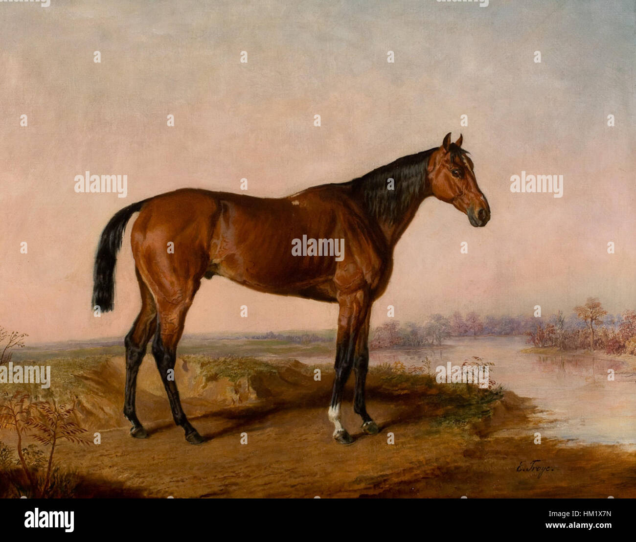 Dieses Kunstwerk repräsentiert die Schönheit und Landschaft von Kentucky, USA. Das Gemälde fängt die natürliche Landschaft der Region ein und spiegelt die historische und kulturelle Bedeutung des Bundesstaates in der amerikanischen Kunstgeschichte wider. Stockfoto