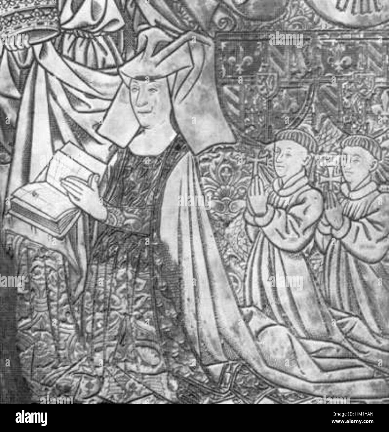 Dieses Porträtbild zeigt Isabella von Portugal, eine Königin von Portugal aus dem 15. Jahrhundert und Ehefrau von König Manuel I. bekannt für ihre Schönheit und Anmut, spielte sie eine bedeutende Rolle in den diplomatischen Beziehungen zwischen Portugal und Spanien. Stockfoto