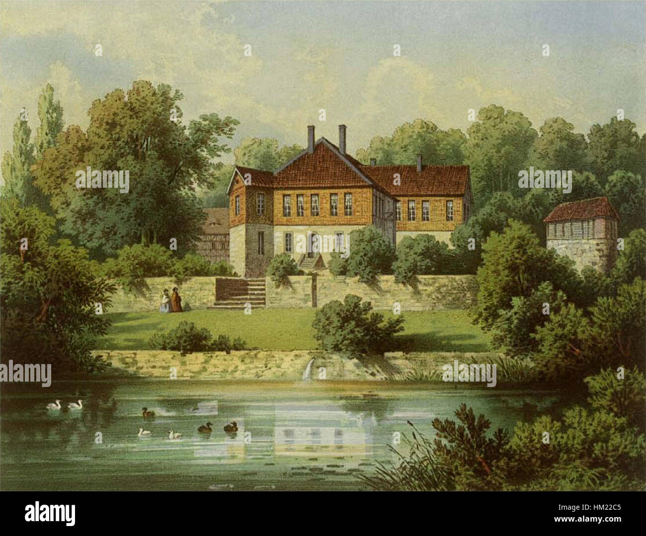 Das Gutshaus Adelsborn beherbergt die Sammlung Duncker, eine Sammlung von Kunstwerken, darunter Gemälde, Skizzen, Drucke und Zeichnungen, die Einblicke in historische Kunstbewegungen und das kulturelle Erbe bietet. Stockfoto