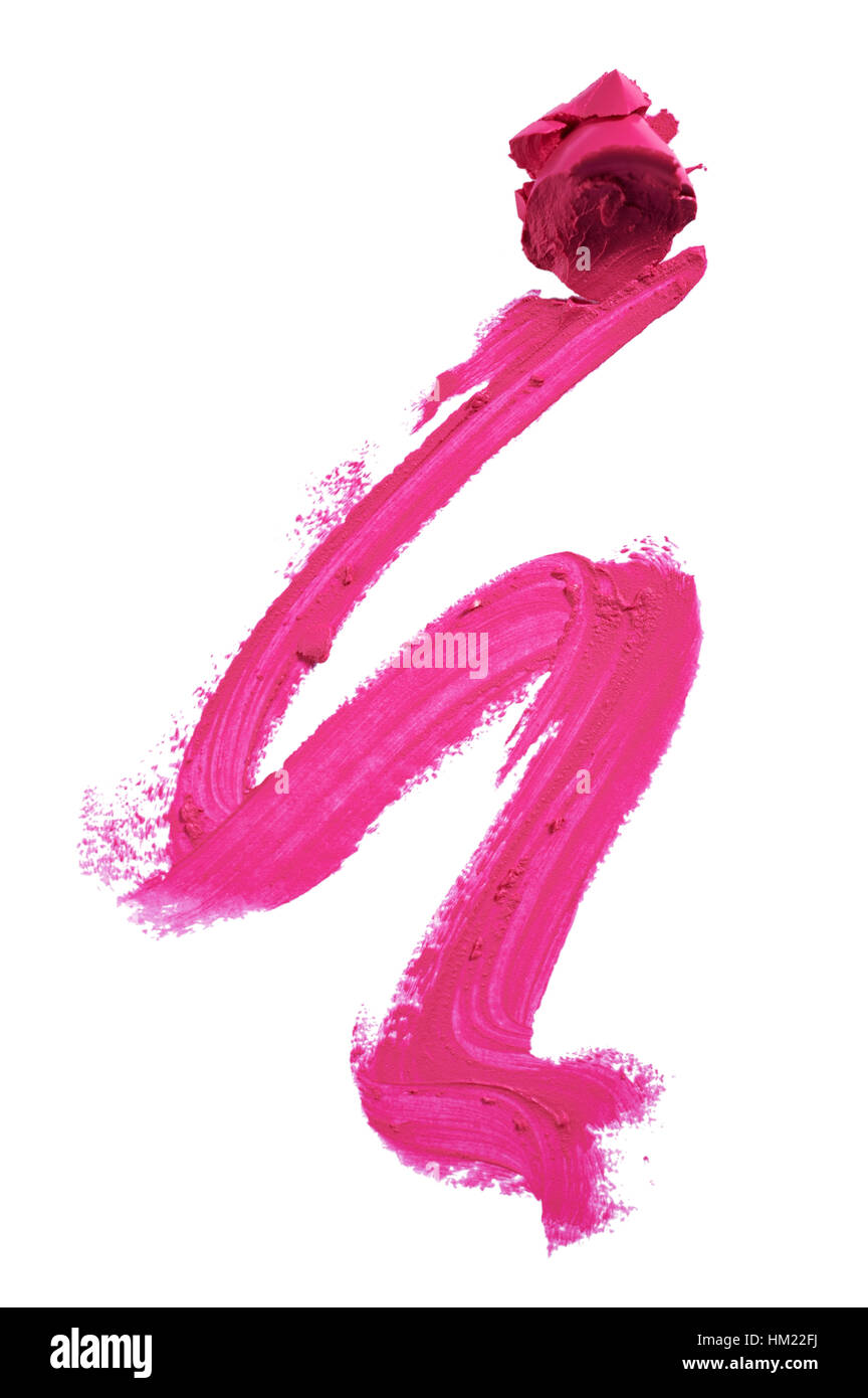 Einen Ausschnitt der Schönheit Bild einer Stichprobe von rosa Lippenstift. Stockfoto