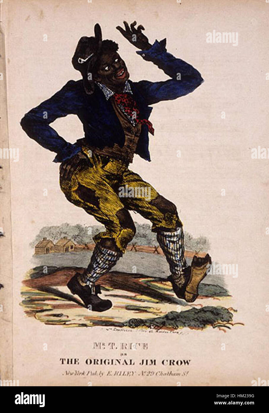 Ein Kunstwerk mit dem Titel "Jimcrow", das wahrscheinlich die Ära der Rassentrennung in den Vereinigten Staaten widerspiegelt. Das Kunstwerk fängt die kulturellen und sozialen Kämpfe während der Ära der Jim Crow Laws ein und bietet eine aufschlussreiche Reflexion über die amerikanische Geschichte. Stockfoto