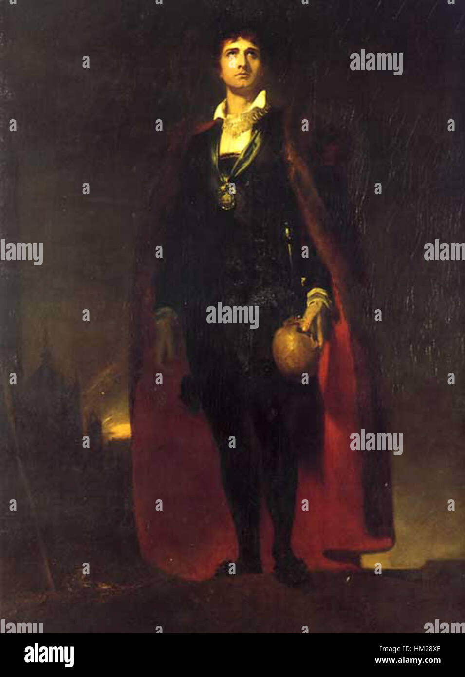 Englischer Schauspieler John Philip Kemble als Hamlet im Jahre 1802 (Collor) Stockfoto