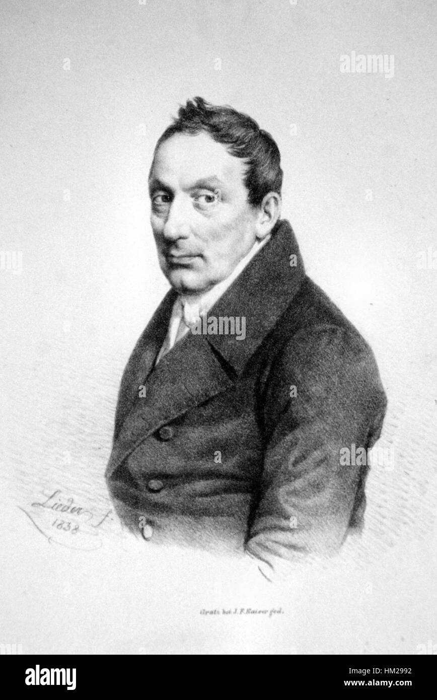 Johann Stiger war ein Lithograph aus dem 19. Jahrhundert, der für seine Beiträge zur Druckerei bekannt war. Seine Arbeiten umfassen typischerweise detaillierte Landschaften und architektonische Szenen, die das Wesen der Zeit mit Präzision und Geschick einfangen. Stockfoto