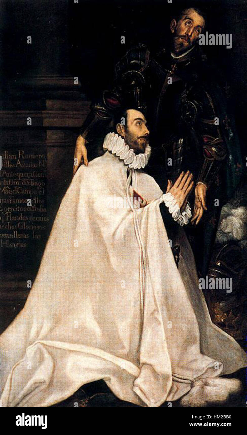 Dieses Kunstwerk, das Julian Romeo El Greco zugeschrieben wird, zeigt seinen unverwechselbaren Stil, der von der spanischen Renaissance beeinflusst wurde. El Grecos Werk ist bekannt für seine expressive Verwendung von Farben und langen Formen und ist ein bedeutendes Beispiel manieristischer Malerei. Stockfoto
