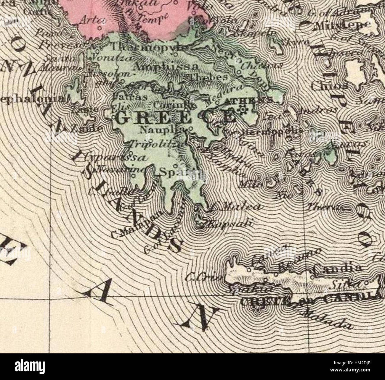Diese Karte von 1864 von A.J. Johnson bietet eine detaillierte Ansicht von Europa mit Schwerpunkt auf Griechenland. Es beleuchtet die politischen Unterschiede, die Geographie und die wichtigsten Orte der Zeit und spiegelt den historischen Kontext des Europa der Mitte des 19. Jahrhunderts wider. Stockfoto Diese Karte von 1864 von A.J. Johnson bietet eine detaillierte Ansicht von Europa mit Schwerpunkt auf Griechenland. Es beleuchtet die politischen Unterschiede, die Geographie und die wichtigsten Orte der Zeit und spiegelt den historischen Kontext des Europa der Mitte des 19. Jahrhunderts wider. Stockfoto