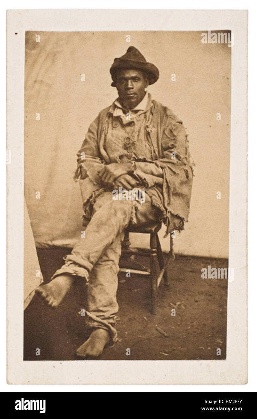 Das Bild von 1863 mit dem Titel „Gordon, Scourged Back“ zeigt die Brutalität afroamerikanischer Sklaven und zeigt die Narben von Gordon, einem entflohenen Sklaven, als er während des Bürgerkriegs in die Gewerkschaftslinien eindringt. Stockfoto