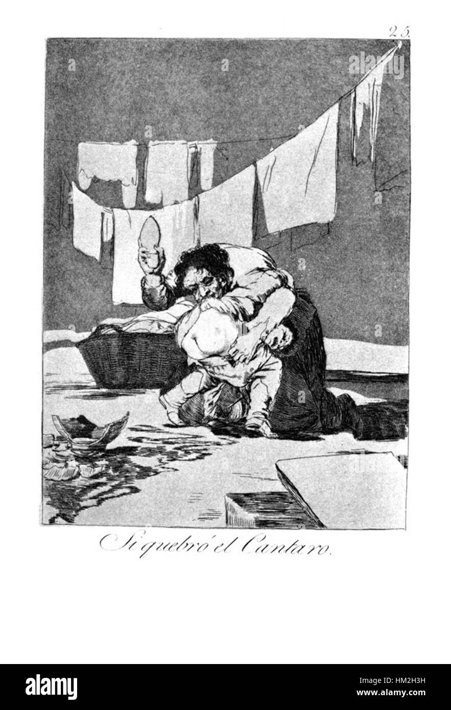 Francisco Goyas „Caprichos“ (25) ist eine Serie von Radierungen, die satirische und kritische Szenen aus der spanischen Gesellschaft im späten 18. Jahrhundert darstellen. Das Werk spiegelt Goyas Ansichten zu den sozialen, politischen und kulturellen Fragen seiner Zeit wider. Stockfoto