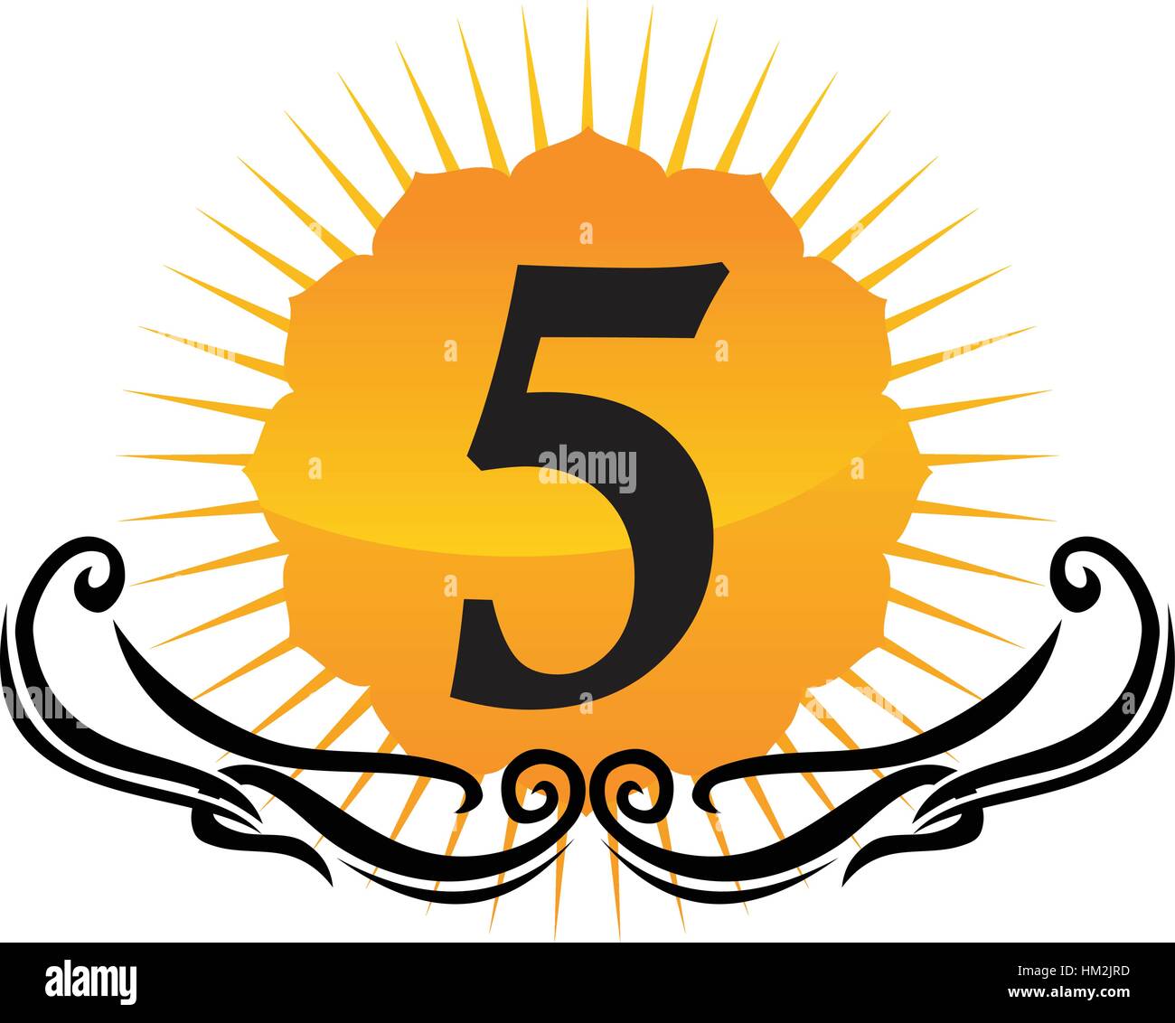 Modernes Logo Nummer 5 Stock Vektor