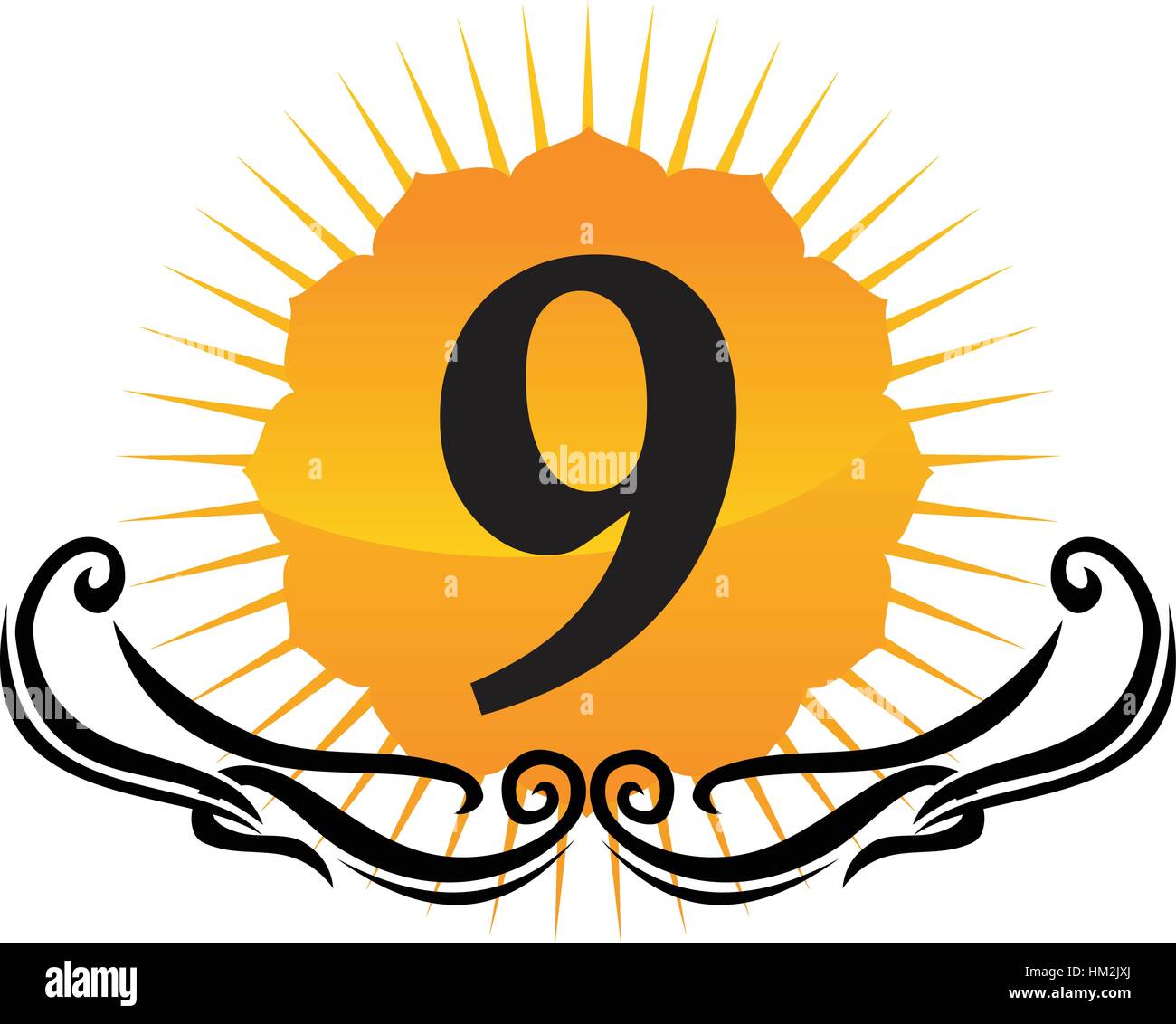 Modernes Logo Nummer 9 Stock Vektor