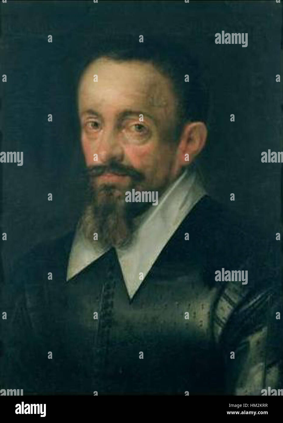 Dieses Porträt von Hans von Aachen zeigt Johannes Kepler, den berühmten deutschen Astronomen. Das Gemälde fängt Keplers Gleichnis ein und spiegelt seine bedeutenden Beiträge zur Entwicklung der modernen Astronomie wider. Stockfoto