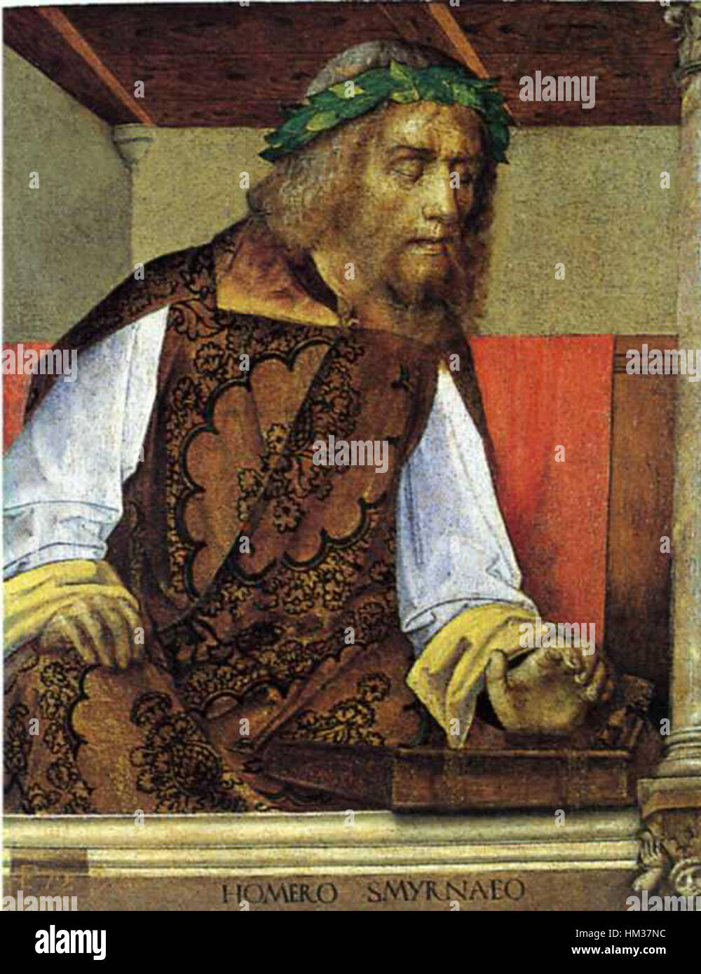 Homero Smyrnaeo (Homer) - Studiolo di Federico da Montefeltro Stockfoto