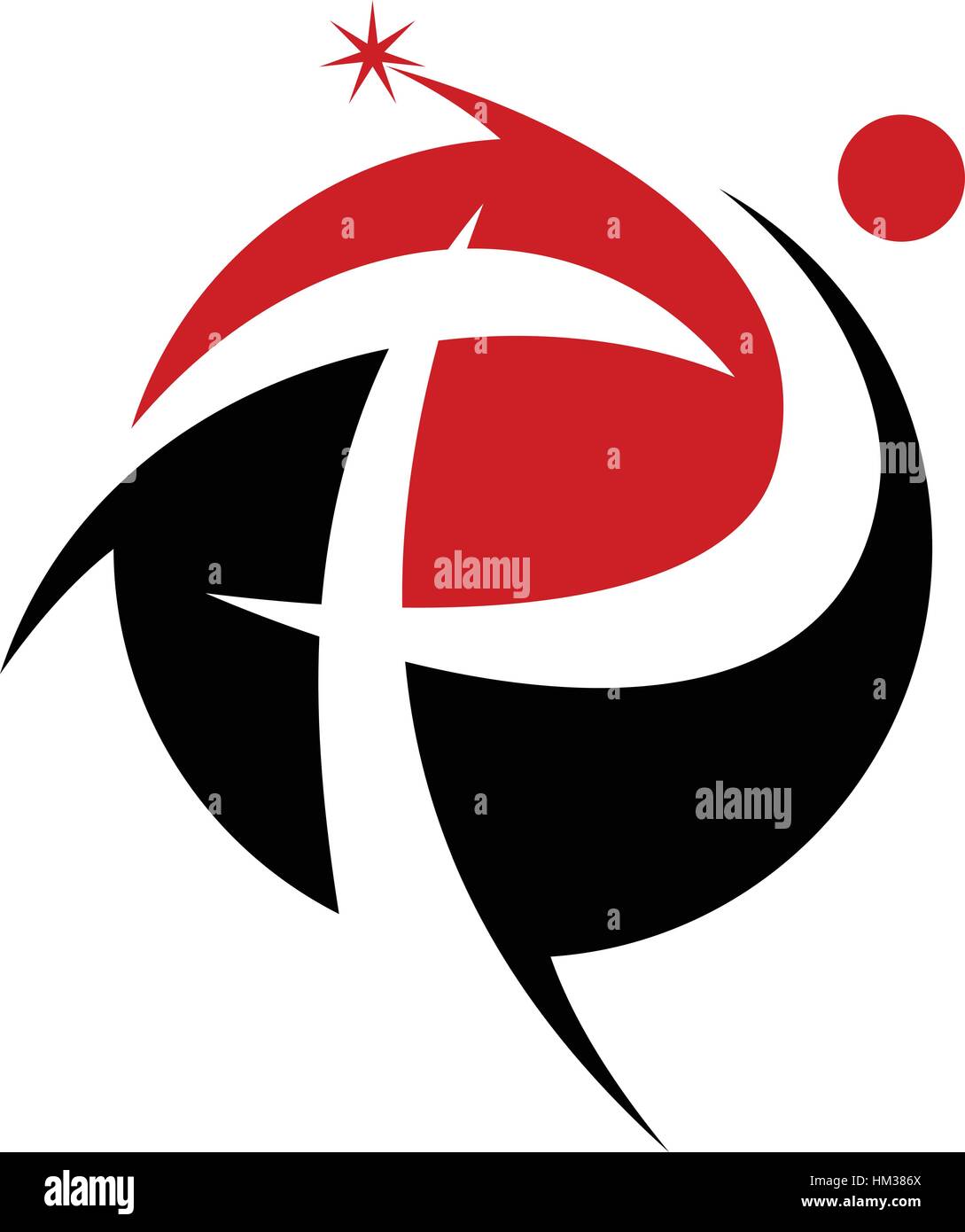 Modernes Logo Lösung Buchstabe P Stock Vektor