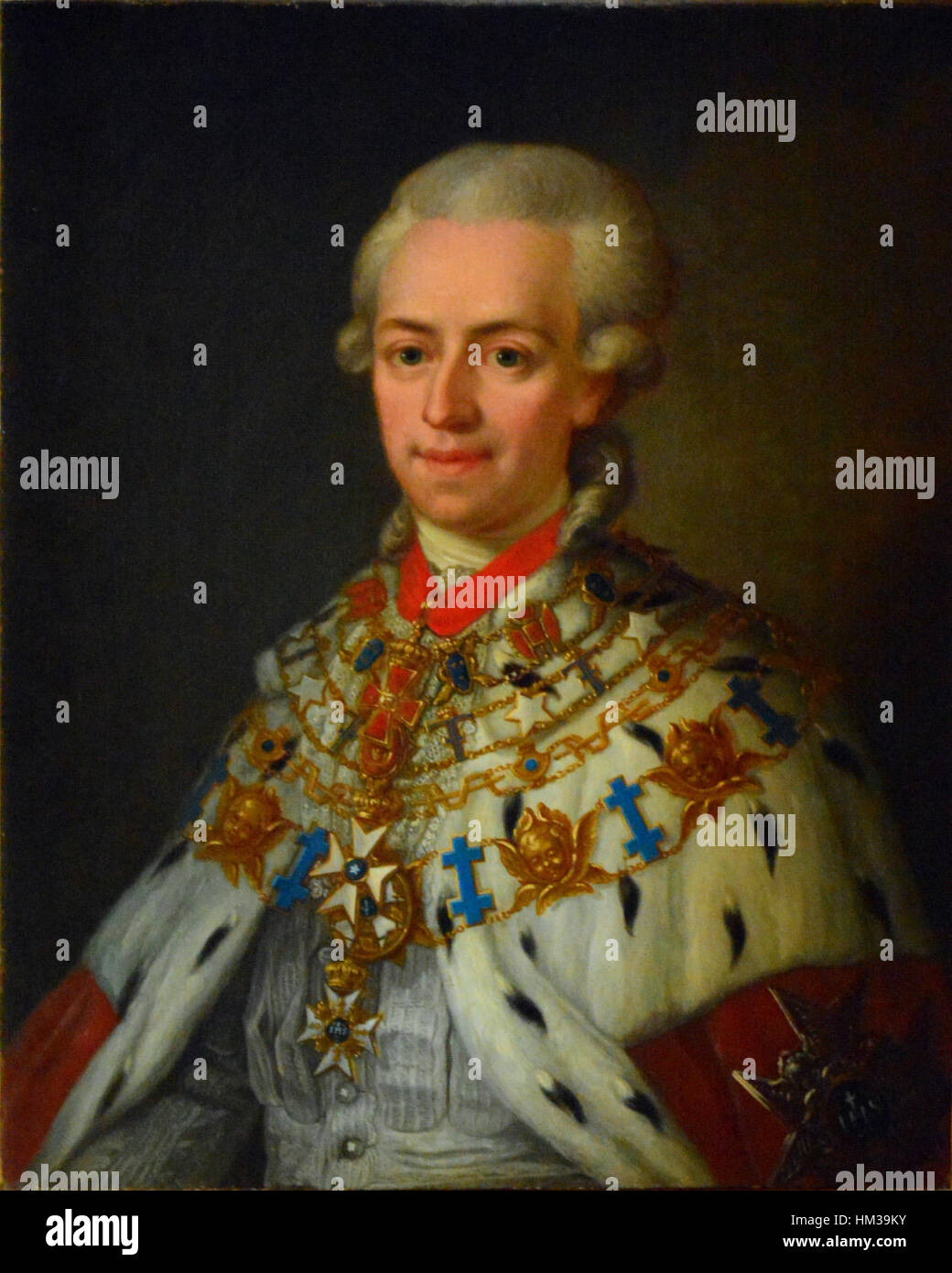 Johan Gabriel Oxenstierna war ein schwedischer Adliger und Staatsmann, dargestellt in diesem historischen Kunstwerk. Seine Beiträge zur schwedischen Politik im 17. Jahrhundert sind in diesem formalen Porträt festgehalten, das seinen Status und Einfluss widerspiegelt. Stockfoto