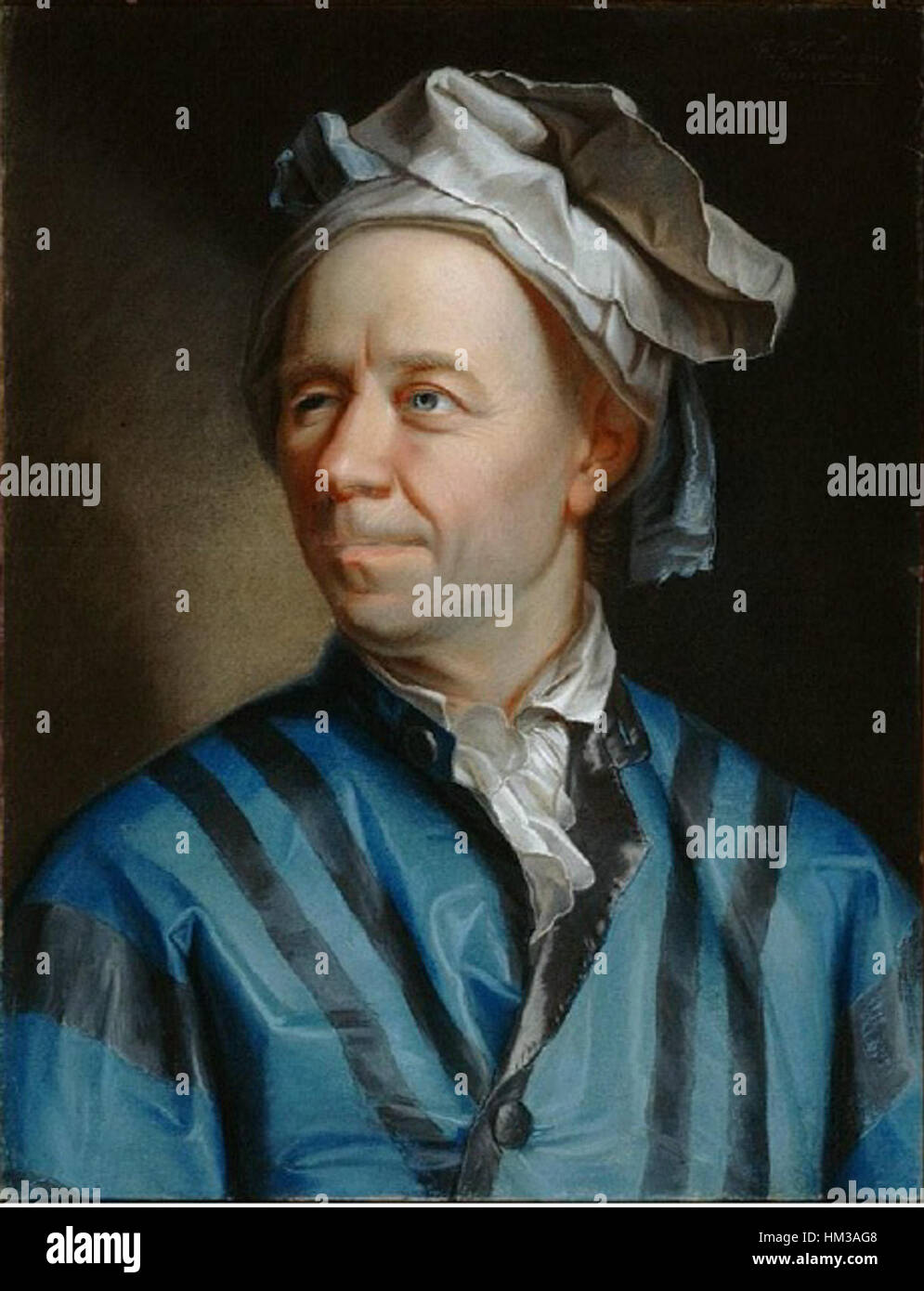 Dieses Kunstwerk von Leonhard Euler, dem renommierten Mathematiker und Physiker, stellt seinen Beitrag zur Welt der Wissenschaft und Mathematik dar. Eulers Arbeit legte den Grundstein für viele moderne mathematische Theorien und Anwendungen. Stockfoto