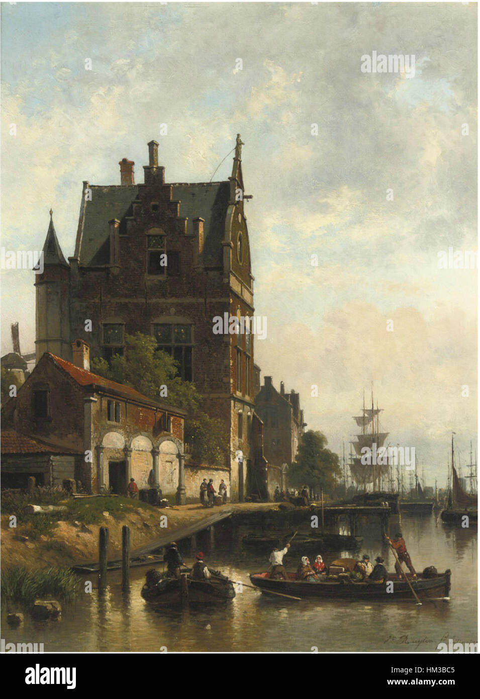 Jan Michiel Ruyten - Blick auf den Kai von der Schelde mit den Lotsen, Antwerpen Stockfoto