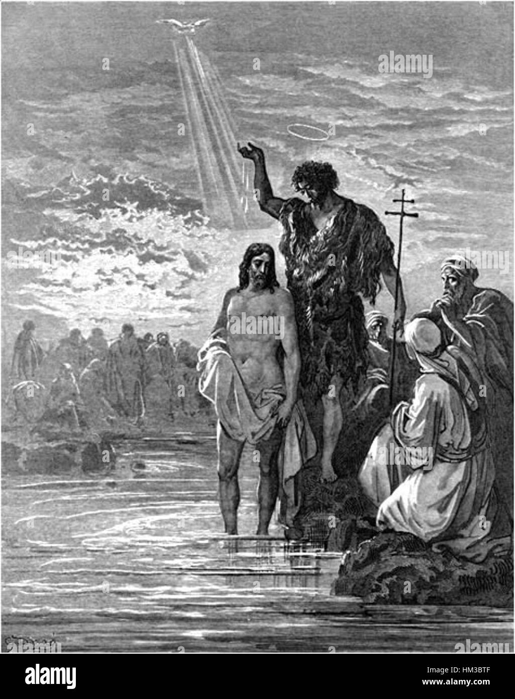 Gustave Dore - Johannes der Täufer tauft Jesus Stockfoto