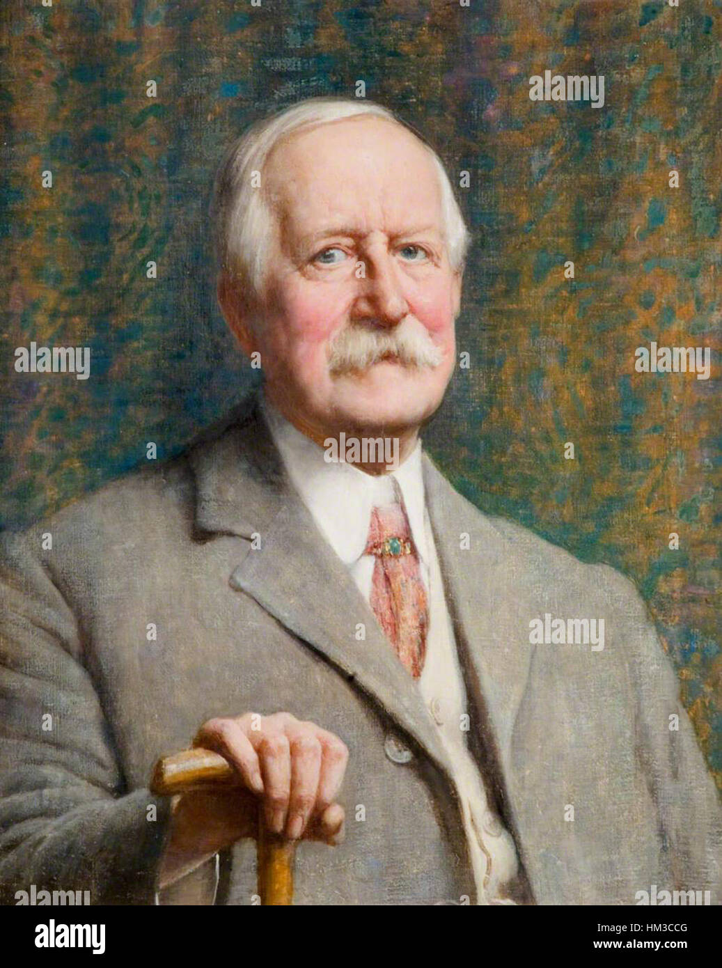 Ein Gemälde von Jethro Anstice Cossins, das seinen unverwechselbaren Stil und seine Technik in der historischen Kunst zeigt. Das Kunstwerk ist bekannt für seine historischen Themen und die detaillierte Darstellung. Stockfoto