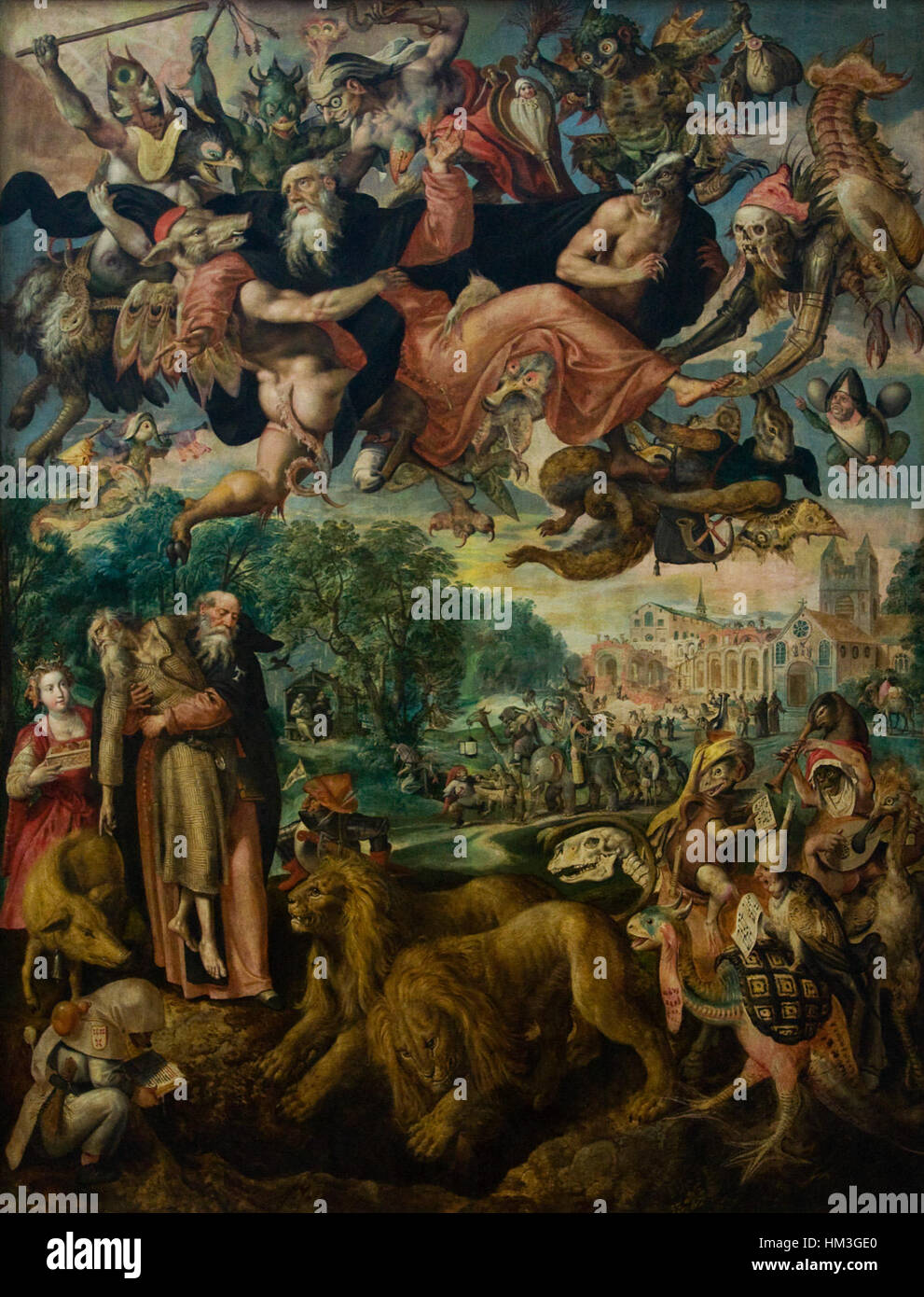 KMSKA Maerten de Vos (1531 von 1532-1603) - Verzoeking van de Heilige Antonius 28.02.2010 14-03-13kopie Stockfoto