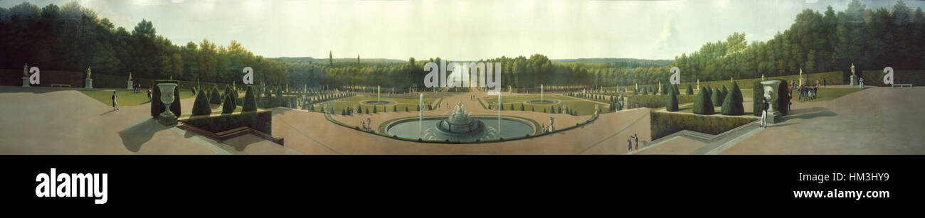 John Vanderlyn - Panoramablick auf das Schloss- und Gärten von Versailles Google Art Project Stockfoto