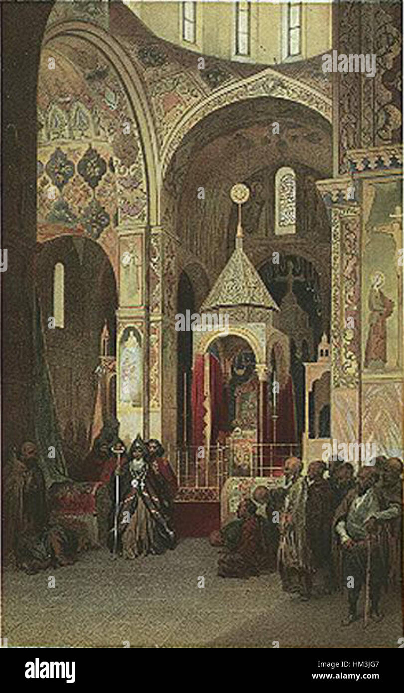 Grigorij Gagarin. Armenie. Eglise d'Etchmeadzine. A Stockfoto