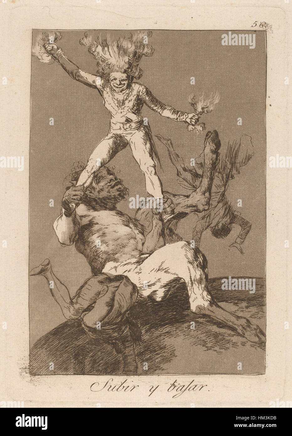Goya - Los Caprichos - Subir y bedingt Stockfoto