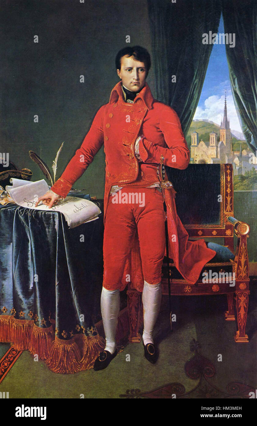 Jean Auguste Dominique Ingres war ein berühmter französischer Maler des neoklassischen Klassizismus, der für seine Porträts und historischen Motive bekannt war. Sein Werk betont Präzision, Realismus und feine Details, insbesondere bei der Darstellung menschlicher Figuren. Stockfoto