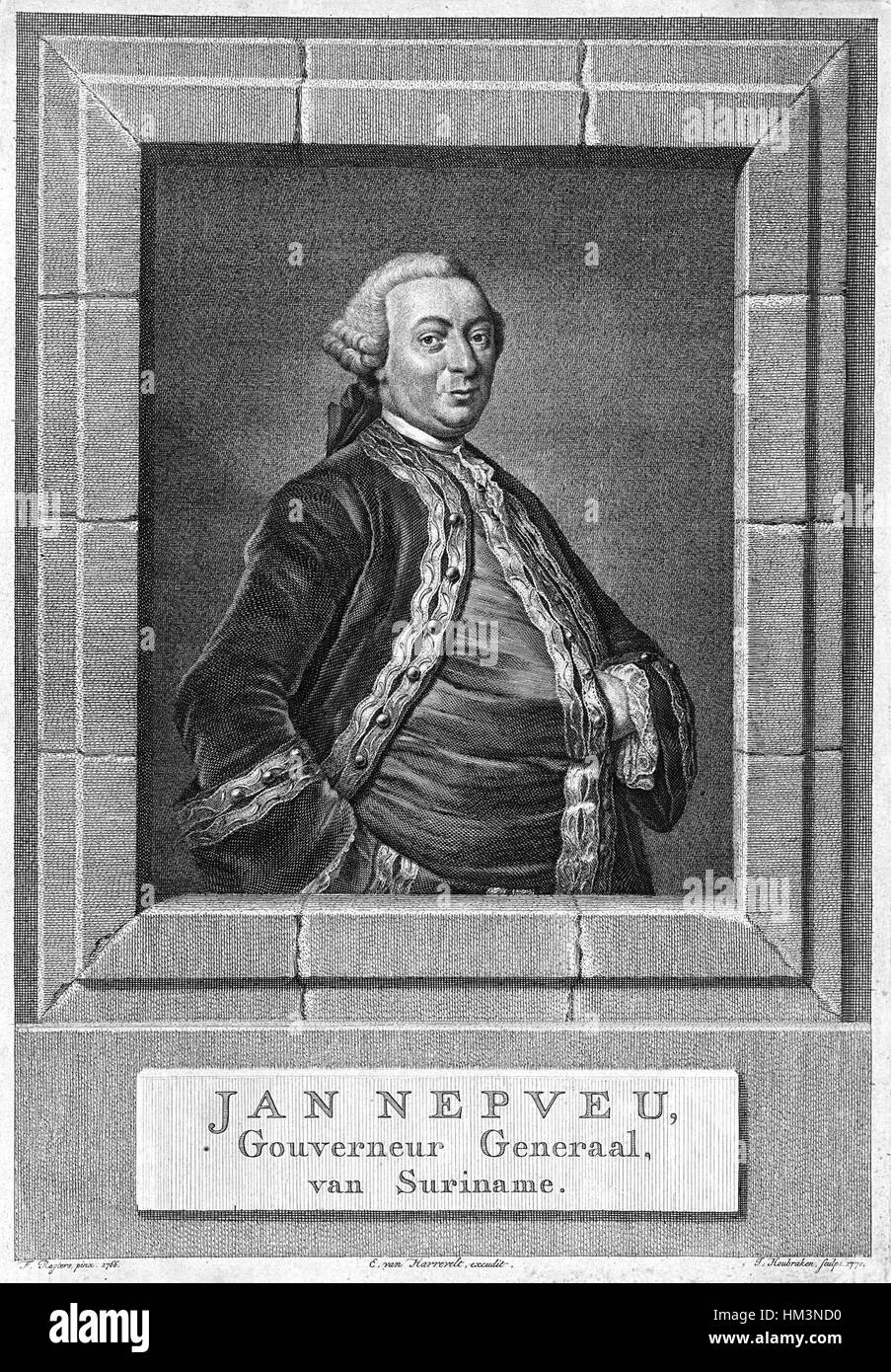 Jan Nepveu, von Jakob Houbraken Stockfoto