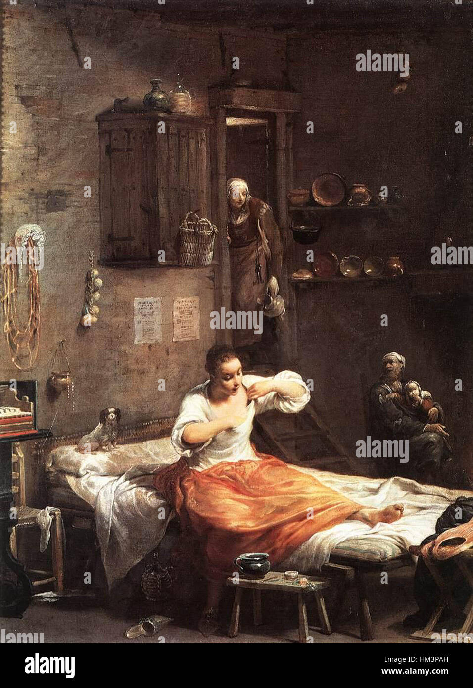 Giuseppe Maria Crespi - Sucher für Flöhe - WGA05771 Stockfoto