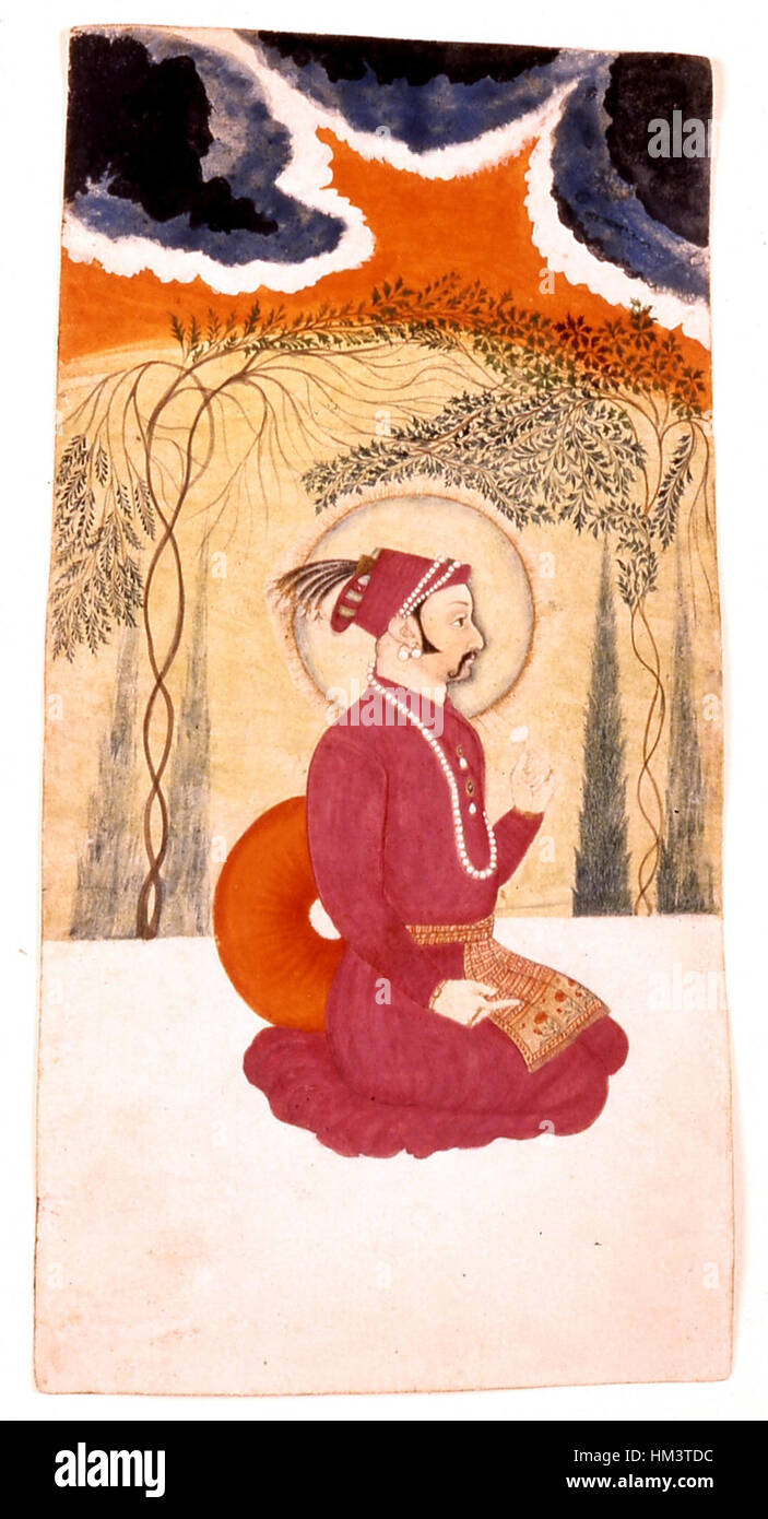 Indian - einzelnes Blatt ein Porträt eines Herrschers - Walters W889 Stockfoto