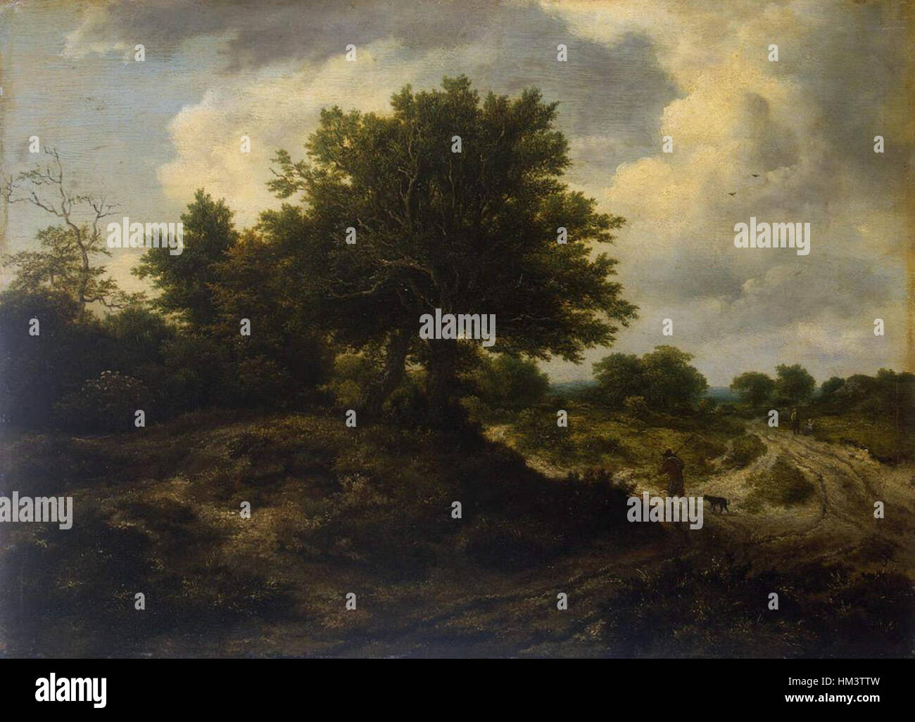 Jacob Isaacksz. van Ruisdael - Landschaft mit einem Traveller - WGA20473 Stockfoto