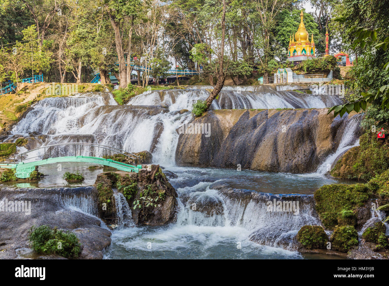 PWE Gauk Wasserfall Pyin Oo Lwin Mandalay Staat Myanmar (Burma) Stockfoto