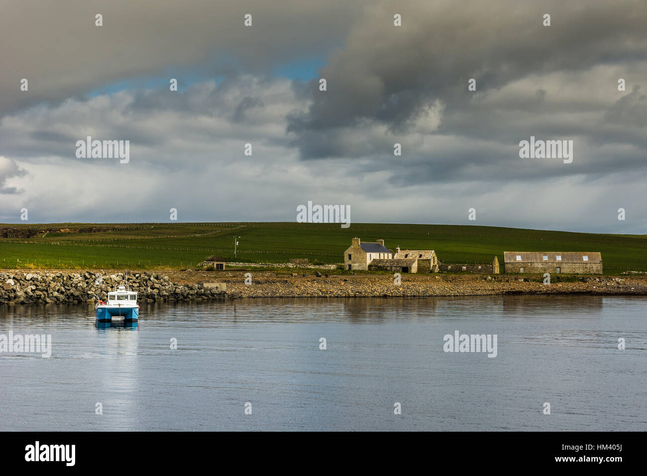 Meer und Landschaft am Burwick, Orkney, Schottland. Stockfoto