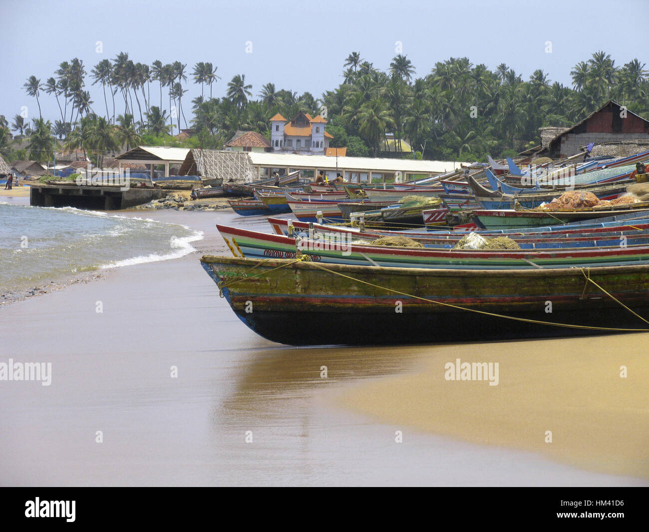 Angelboote/Fischerboote, Trivandrum Beach, Kerala, Indien Stockfoto