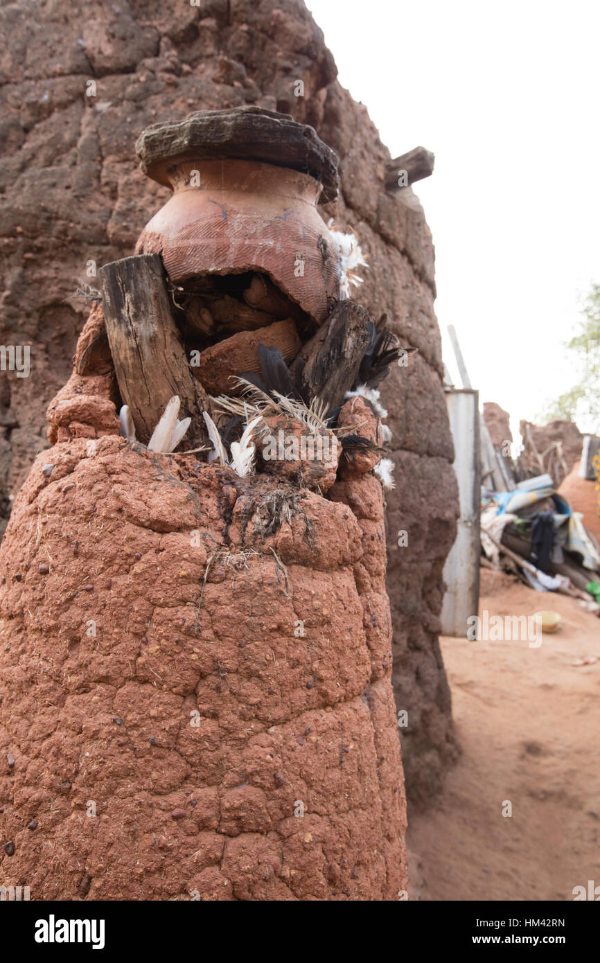 Altar Animist in Burkina Faso Dorf, Afrika Stockfoto