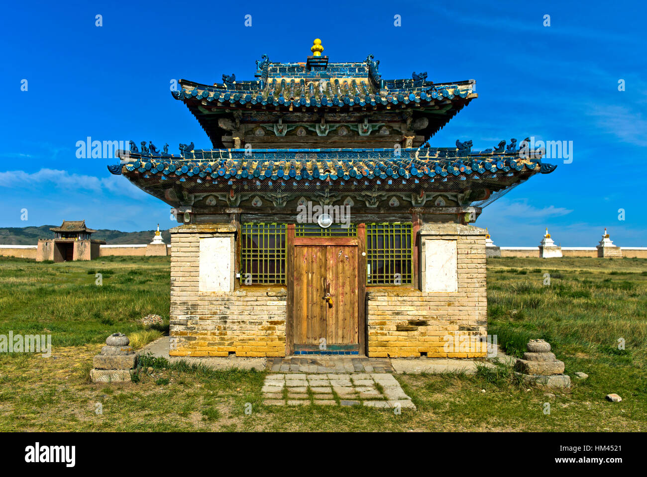 Die blau-Tempel, Khokh Tempel, Kloster Erdene Zuu, Kharkhorin, Övörkhangai Aimag, Mongolei Stockfoto