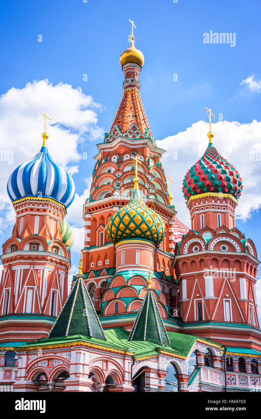 Basilius Kathedrale am Roten Platz in Moskau, Russland Stockfoto
