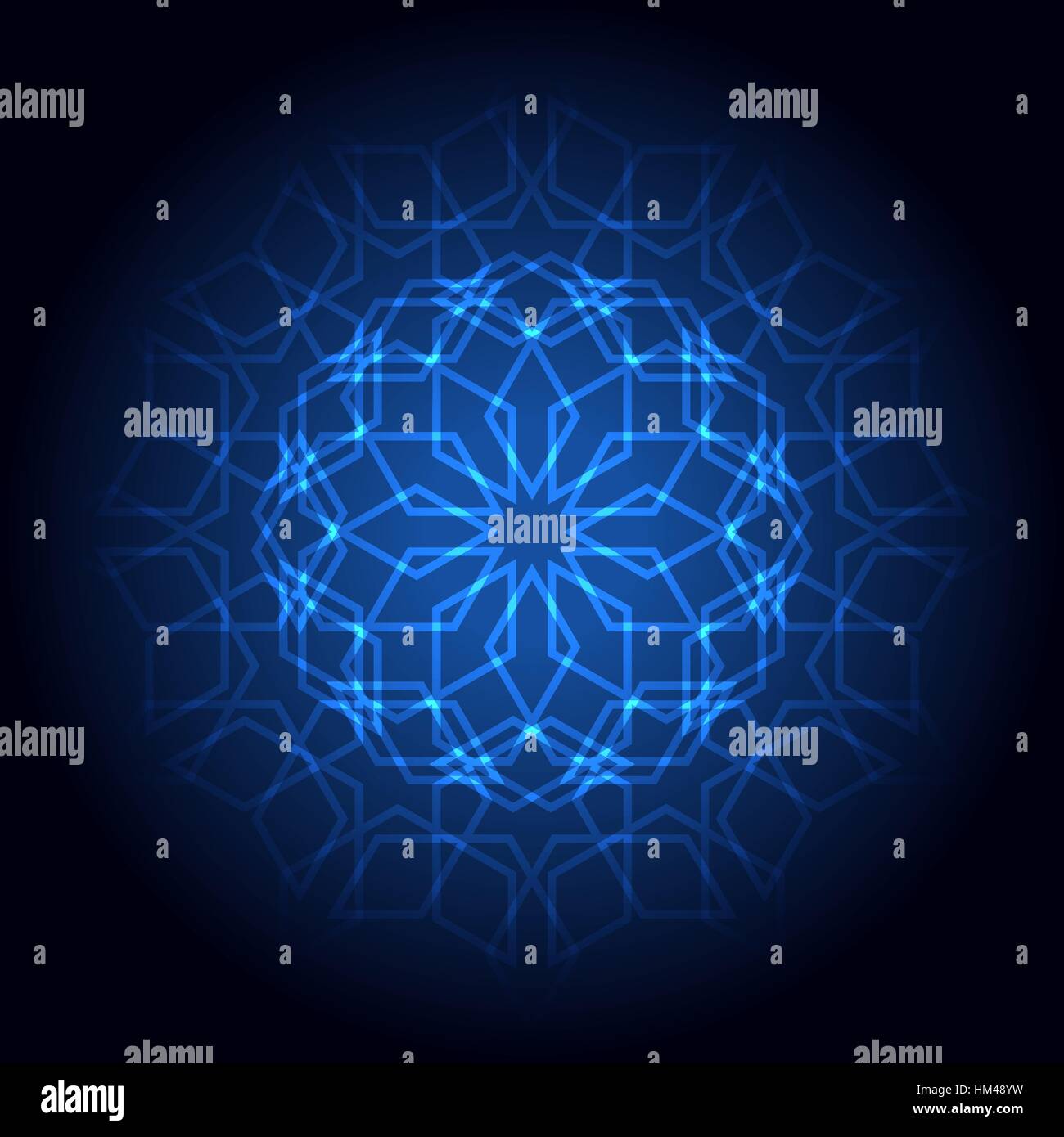 Abstrakte hellen Hintergrund. Vektor-Illustration von glühenden Laser geometrische islamische Muster für Ihr design Stock Vektor