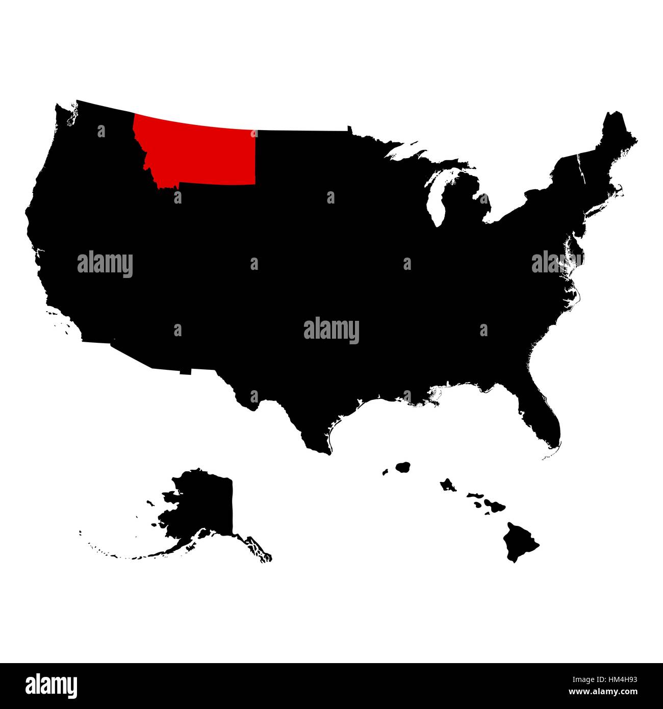 Karte von der US-Bundesstaat Montana Stock Vektor