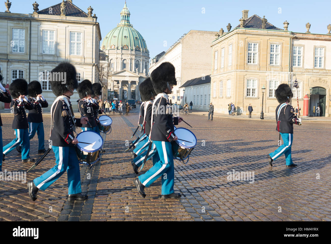 Dänische Wachablösung königliche, Kopenhagen, Dänemark Stockfoto