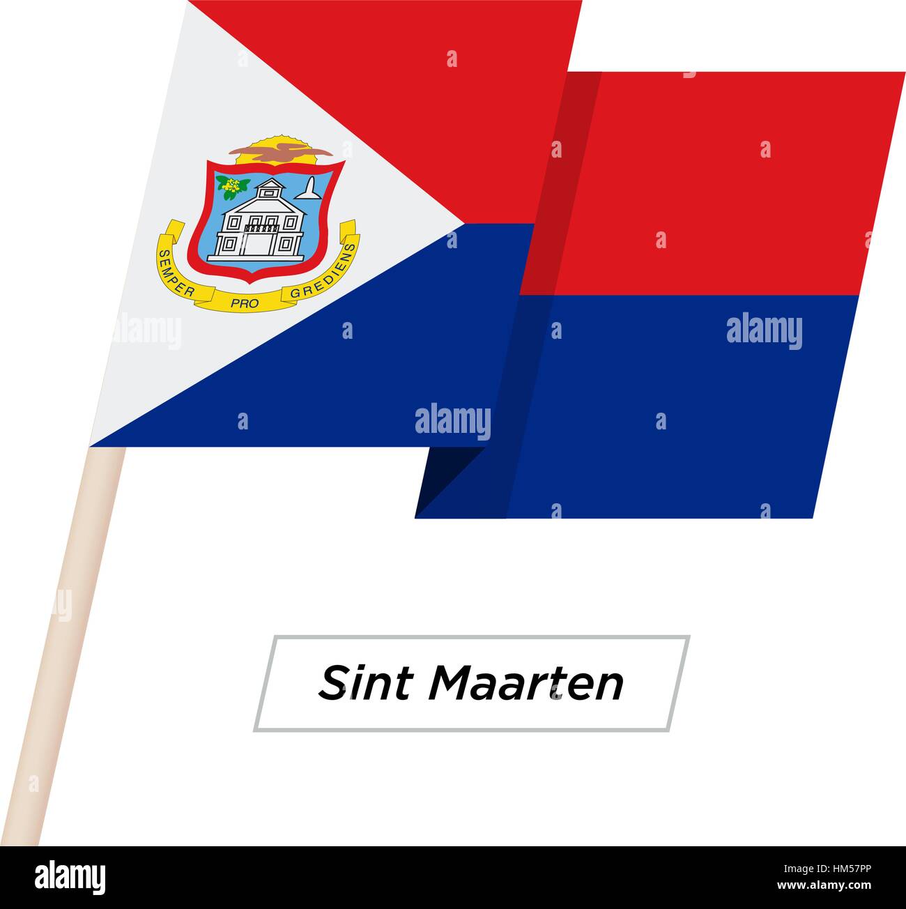 Akachafactory Mini-Flagge Sint Maarten – 15x10 Cm, Doppelseitig Bedruckt, Polyester