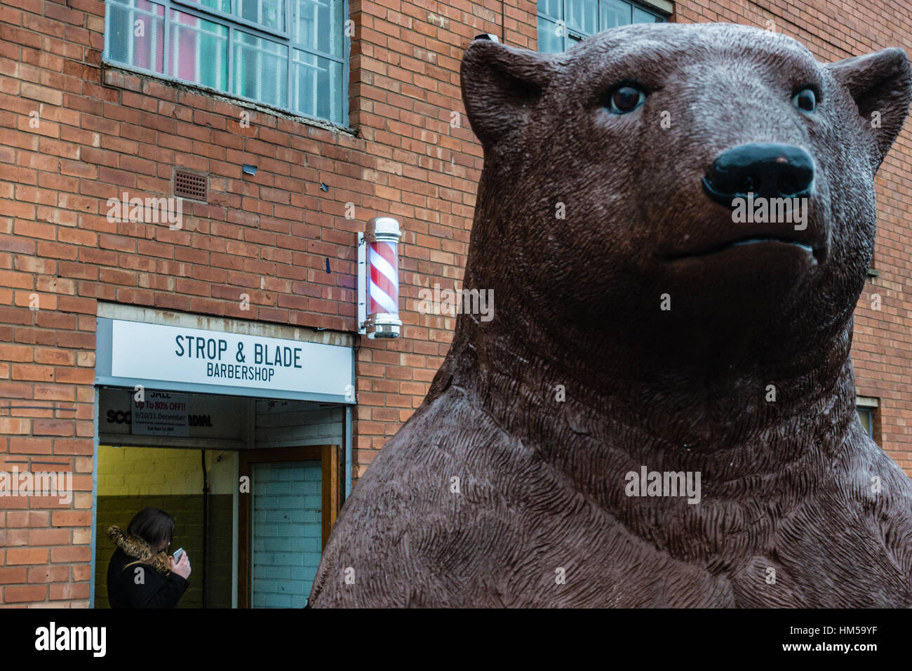 Bär und Barbershop im baltischen Dreieck, Liverpool Stockfoto